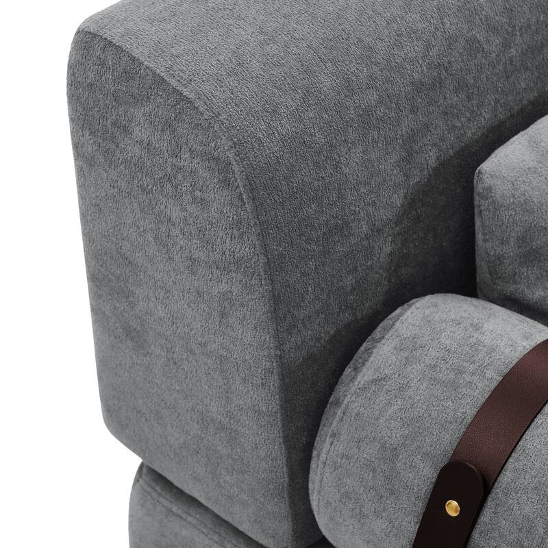 Modern Loveseat Sofa,59" Sofa Couch with Flexible USB Ports,Unique Cylindrical Armrests for Living Room