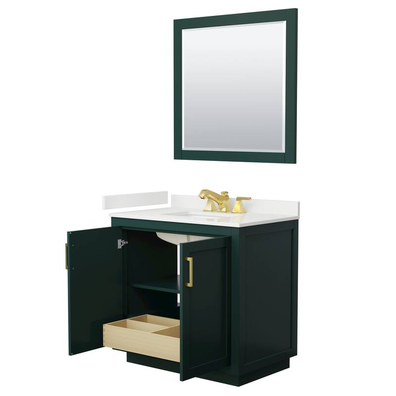 Miranda 36-inch Single Vanity, Quartz Top, 34-inch Mirror