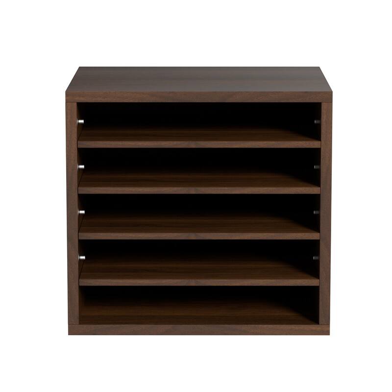 5 Compartments Office Literature Organizers Mailbox with Adjustable and Removable Shelves