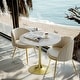 preview thumbnail 19 of 27, Kitchen Dining Table Marble Tabletop Round Modern Sintered Stone Bar Bistro Table