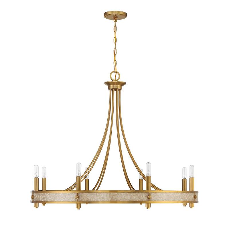 Warm Brass Eight Light Chandelier from the Camden Collection - Warm Brass