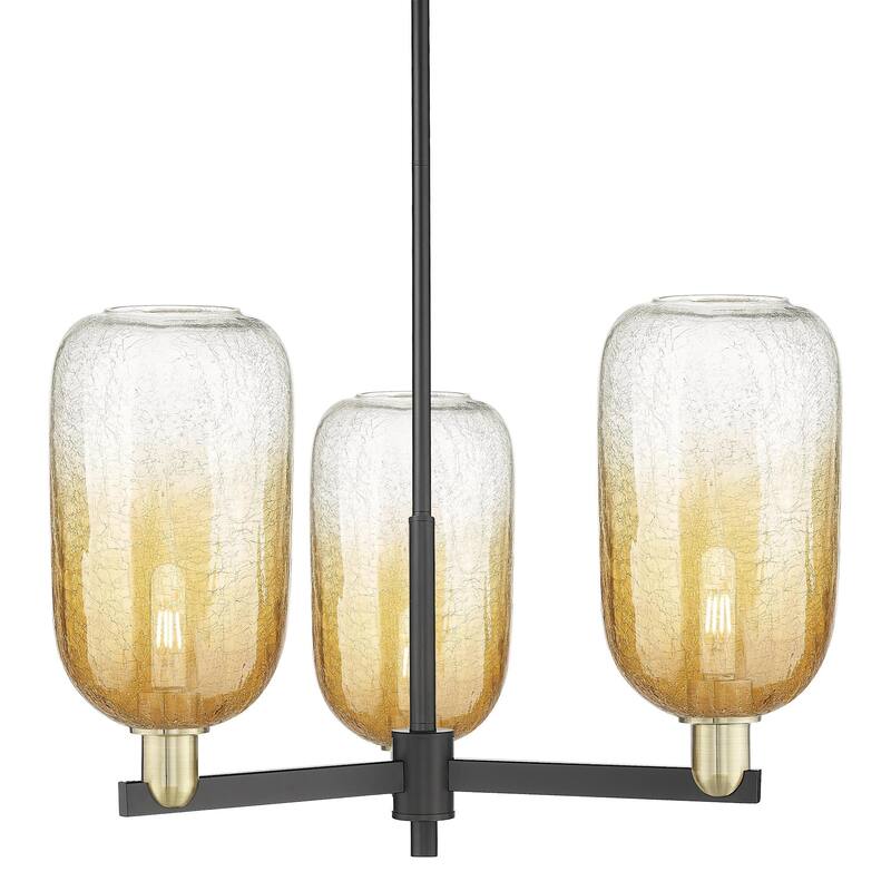 Innovations Lighting 716-3CR-17-18 Brookhaven Cloche Chandelier - Black Antique Brass / Amber