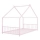 preview thumbnail 4 of 9, 2 Size Pink Metal House Bed with Metal Frame Playhouse Design for Kids