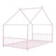 preview thumbnail 16 of 18, House Shape Floor Platform Bed,Kids Bed Metal Frame