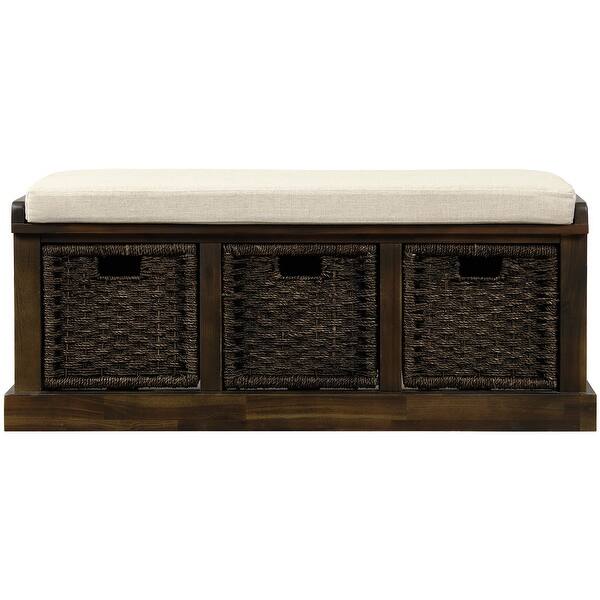 Rustic Storage Bench Dark Brown Entryway Bench Storage Bench Overstock 30992750