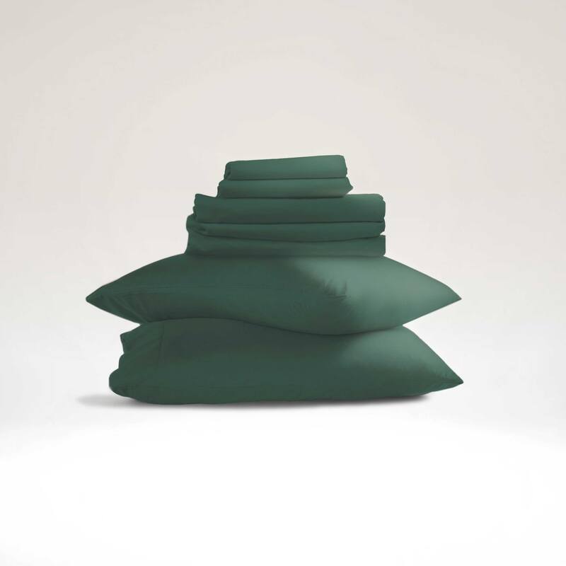 Emperyan 7 PC Bedding Set, Luxury Microfiber Duvet Cover With Sheets Bed Sets - Forest Green - California King