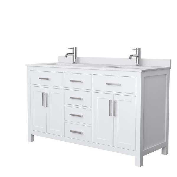 Beckett 60 Inch Double Vanity, Cultured Marble Top - Overstock - 30659290