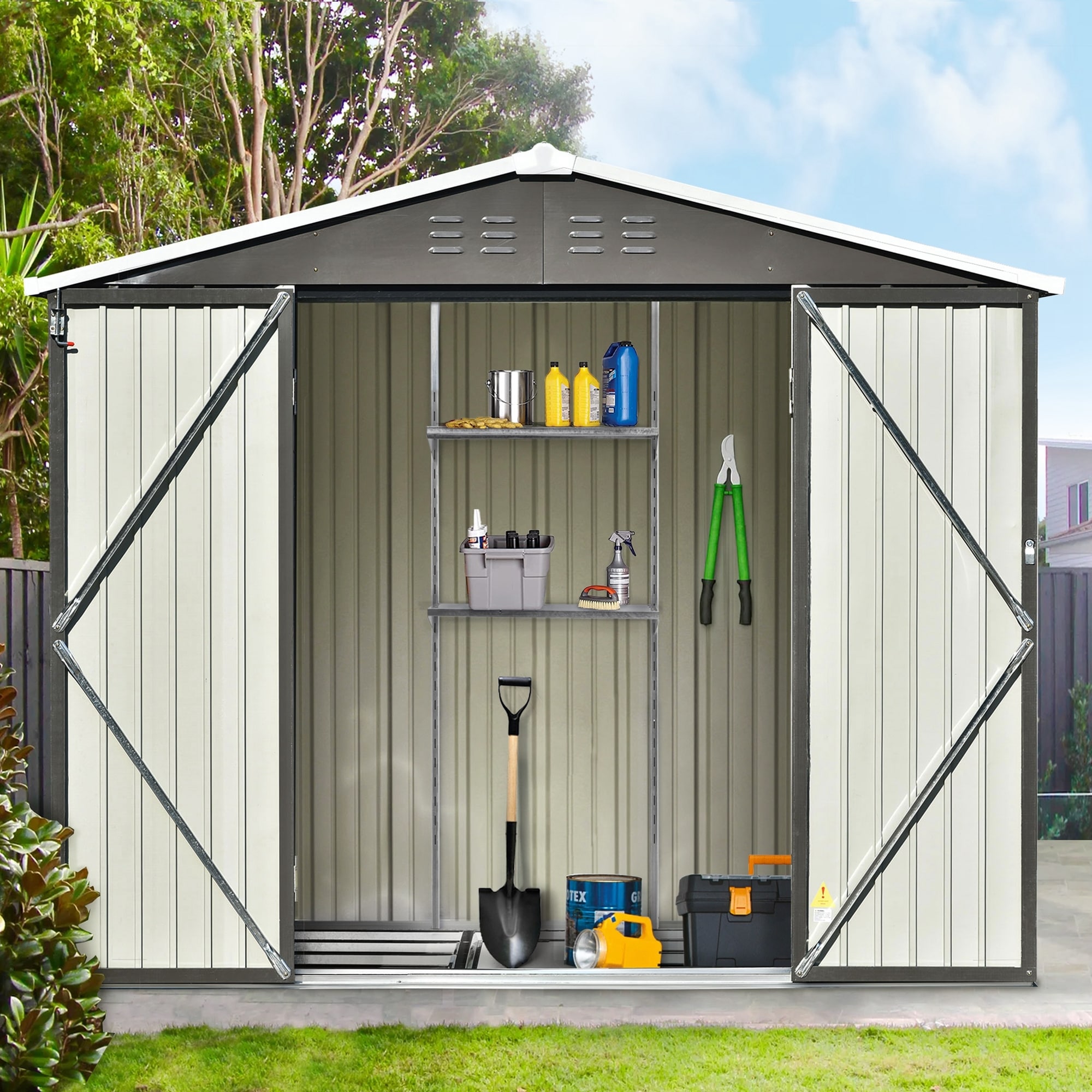 Metal bicycle 2025 storage shed