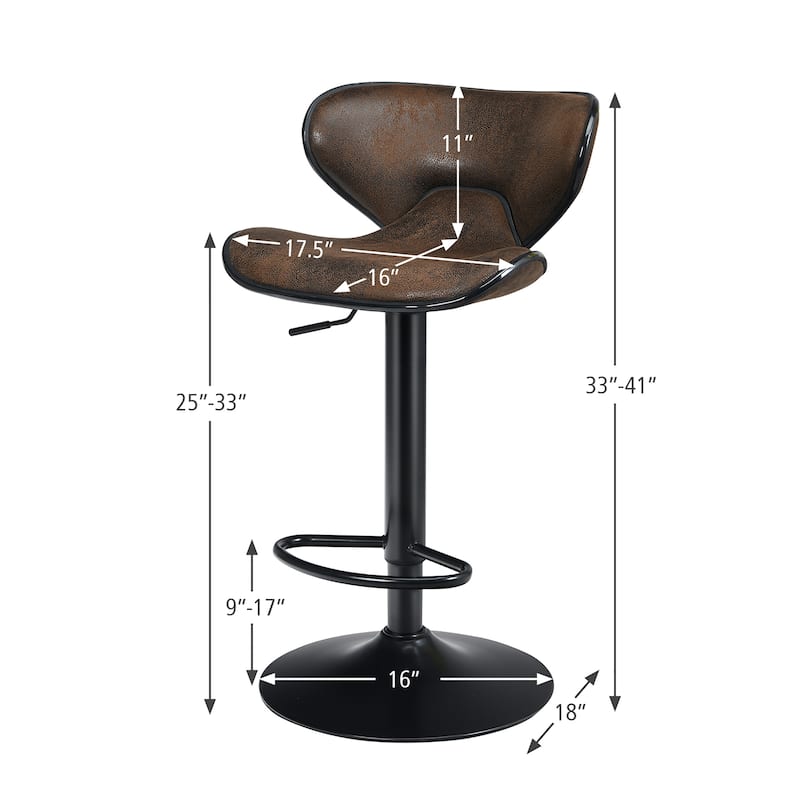 Costway Set of 4 Adjustable Bar Stools Swivel Bar Chairs Pub Kitchen