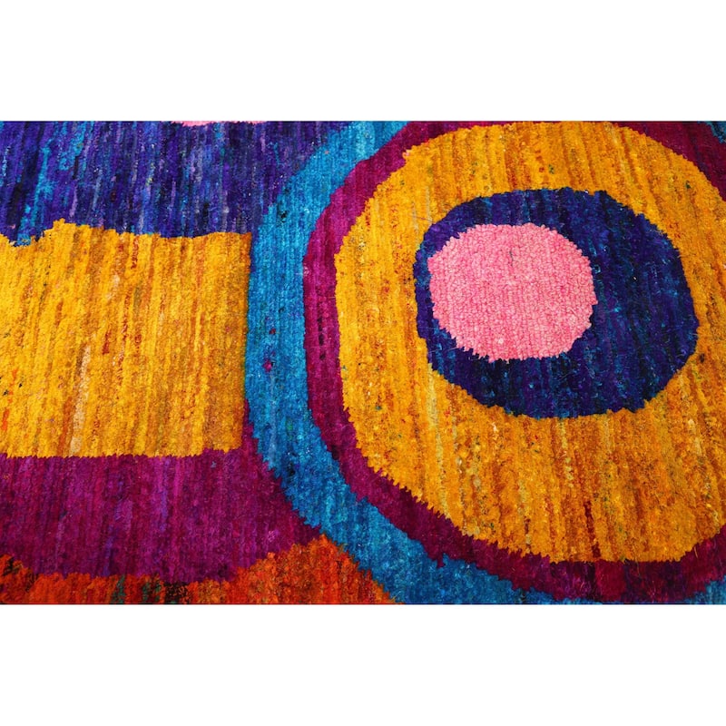 ECARPETGALLERY Hand-knotted Opulence Multi Color Silk Rug - 4'11 x 7'3