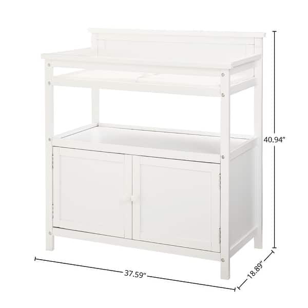 Emery 38" Wide Modern Style Wood Changer with Door/Pad, White