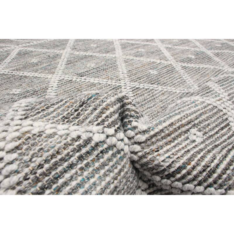 ECARPETGALLERY Braid weave Sienna Grey Wool Rug - 5'3 x 7'7