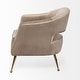 preview thumbnail 12 of 12, Giles Taupe Velvet Wrap w/ Brass Metal Base Accent Chair - 29.5L x 28.7W x 29.5H
