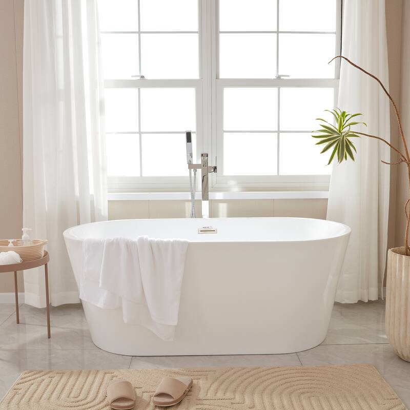 Vanity Art 67" Acrylic Freestanding Soaking Bathtub
