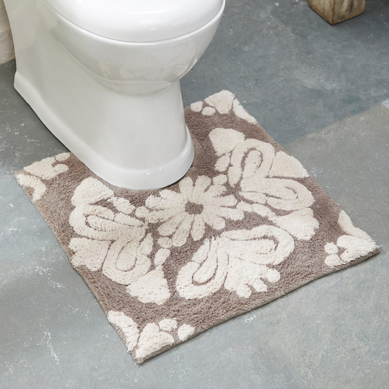 Better Trends Medallion Collection 100% Cotton 2-Pc Set Bathroom Rugs-Soft & Super Absorbent, Non-Skid Latex, Machine Washable