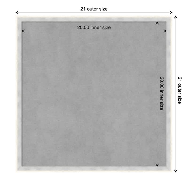 Amanti Art Paige White Silver Framed Magnetic Board - Board Size 20x20