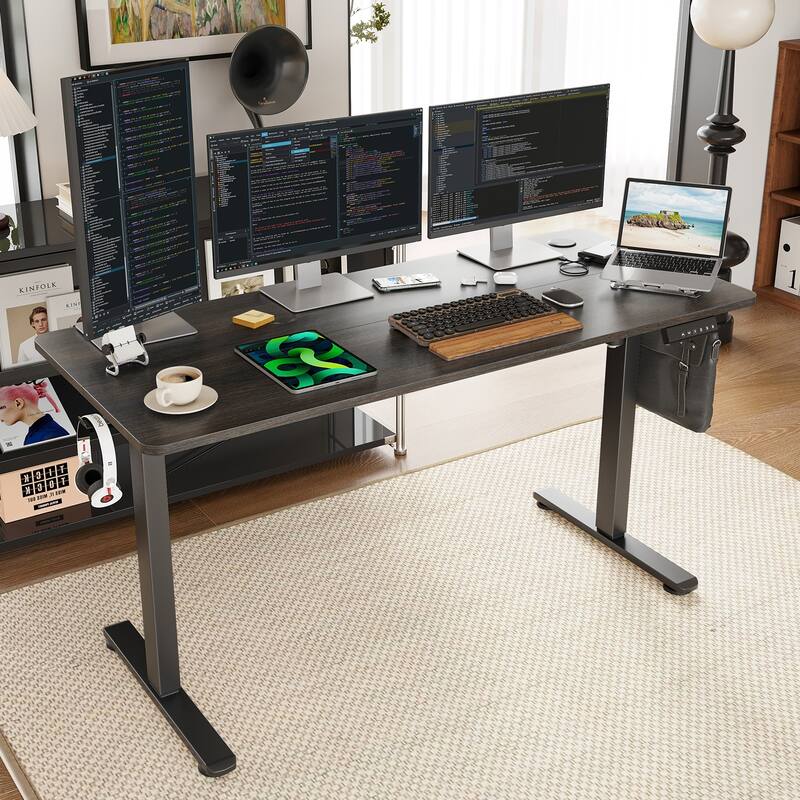 Electric Standing Desk Adjustable Height Sit Stand Home Office Desk with Splice Board