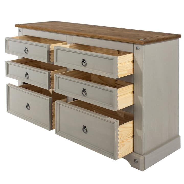 Wood Dresser 3+3 Drawers Chest Corona Collection | Furniture Dash