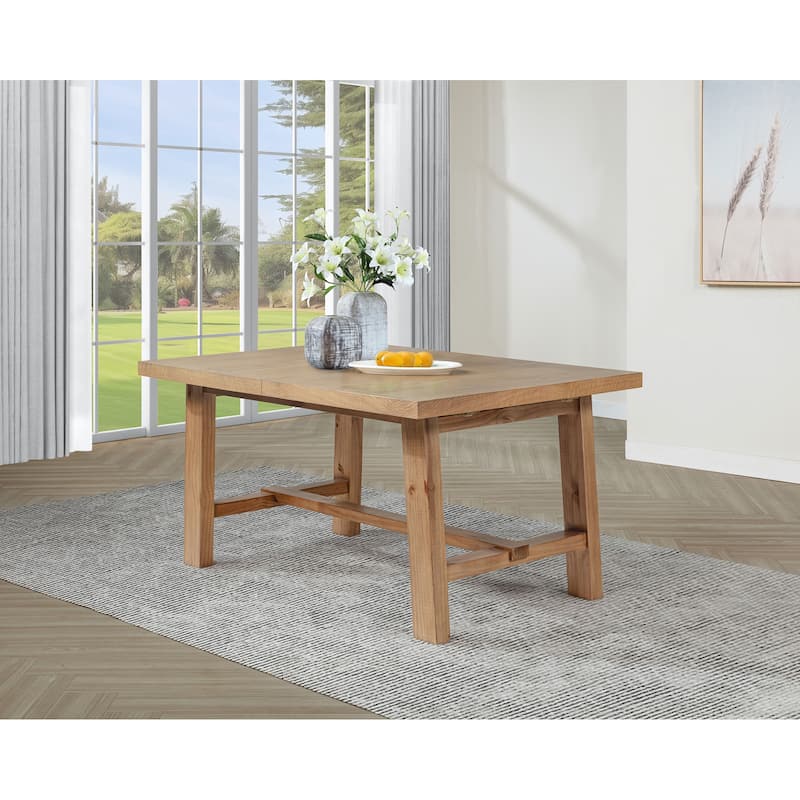 Middleton 76-inch Extension Leaf Dining Table Natural Brown - 76" x 40" x 30"