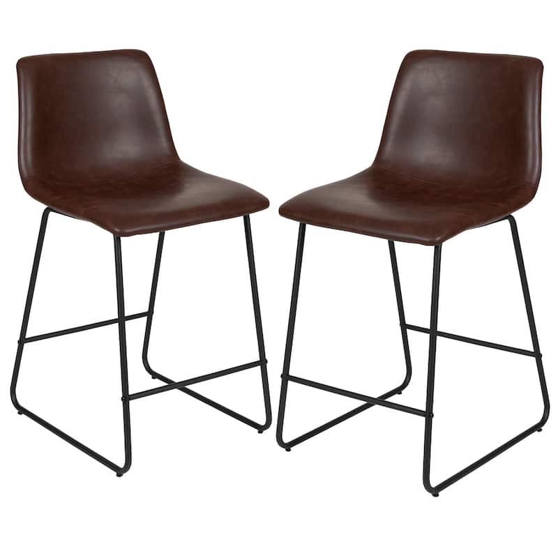 LeatherSoft Counter-height Stools (Set of 2)