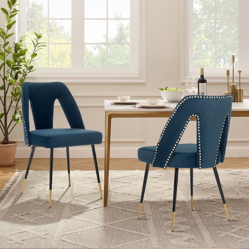 Modern Velvet Upholstered Dining Chairs Set of 6