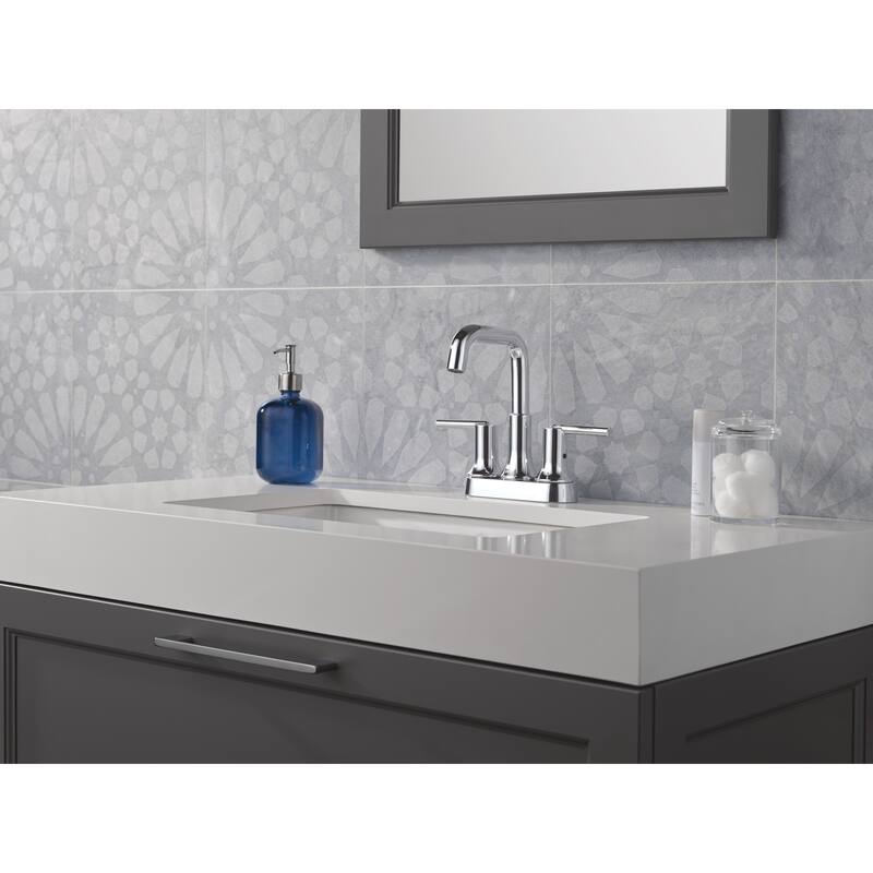 Delta 2554-MPU-DST Trinsic 1.2 GPM Centerset Bathroom Faucet with Push