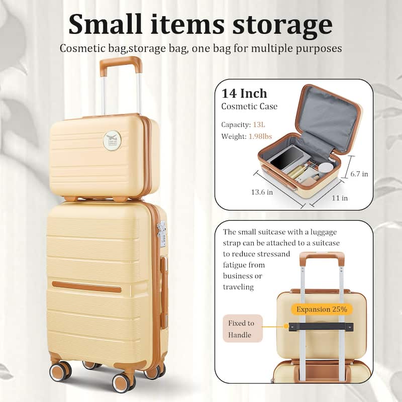 Luggage Sets 4 Piece(14/20/24/28) PP Lightweight & Durable Expandable suitcase