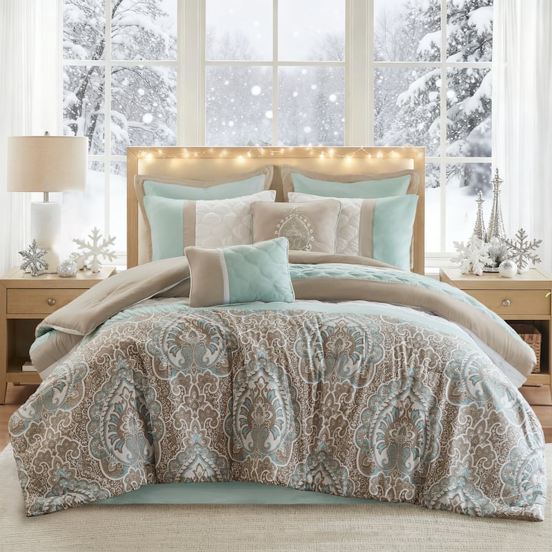 510 Design Josefina 8 Piece Comforter Set - Seafoam - King