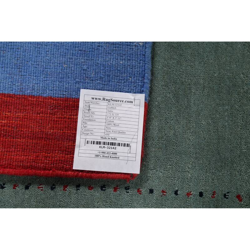 Gabbeh Oriental Accent Rug Hand-Knotted Wool Carpet - 3'11"x 5'8"