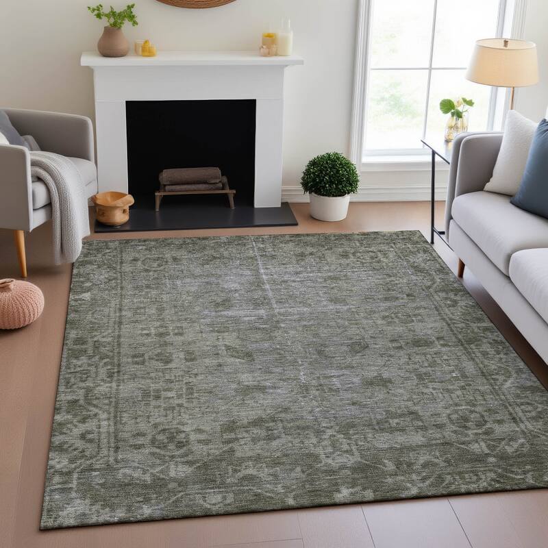 Premium Washable Super Soft Vintage Traditional Mayfield Rug - Taupe - 5' x 7'6"