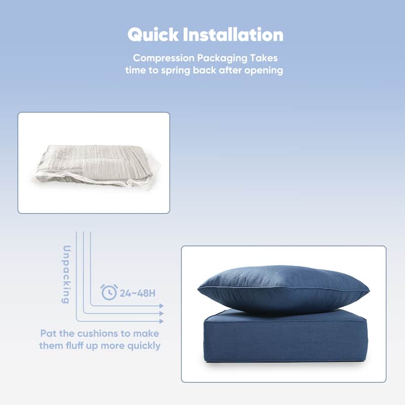 Pocassy 22"x24"x6" Inch Thick Cushions Indoor Outdoor Pillows Cushion
