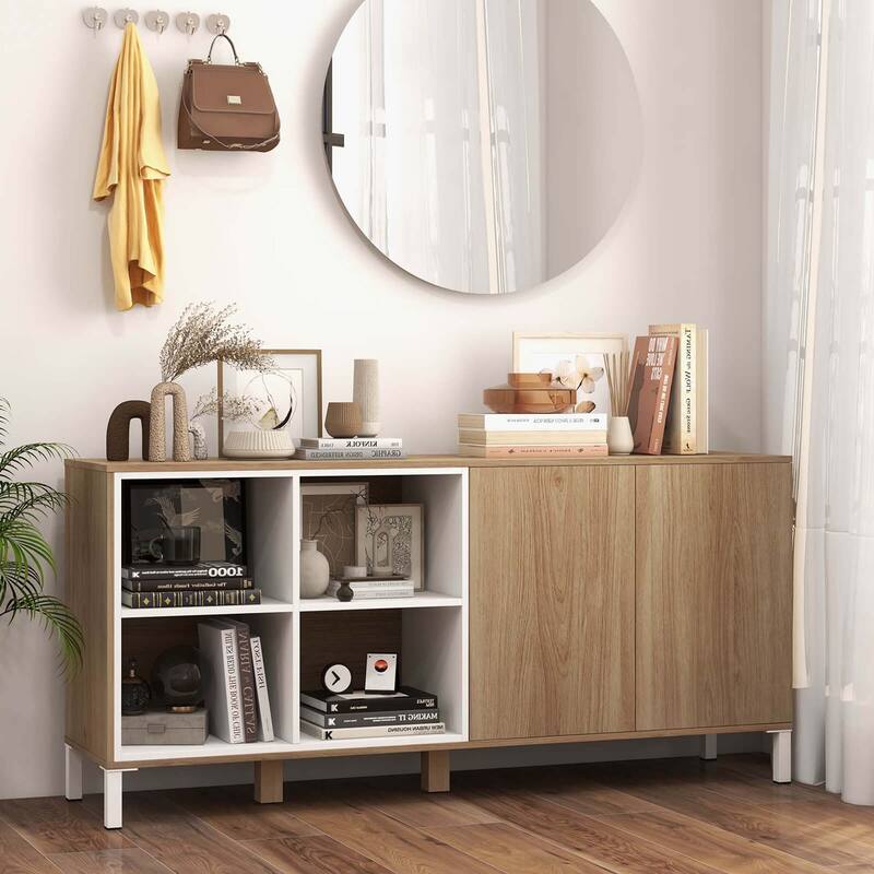 Costway 63" Buffet Sideboard Kitchen Storage Cabinet with 4 - See Details