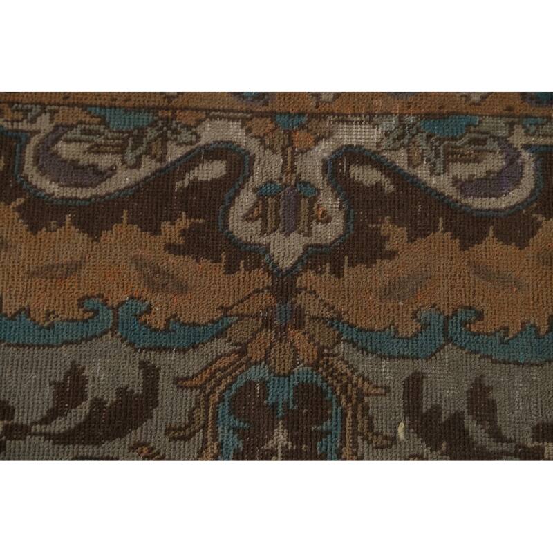 Over-Dyed Purple Tabriz Persian Vintage Rug Handmade Wool Carpet - 9'8"x 13'2"