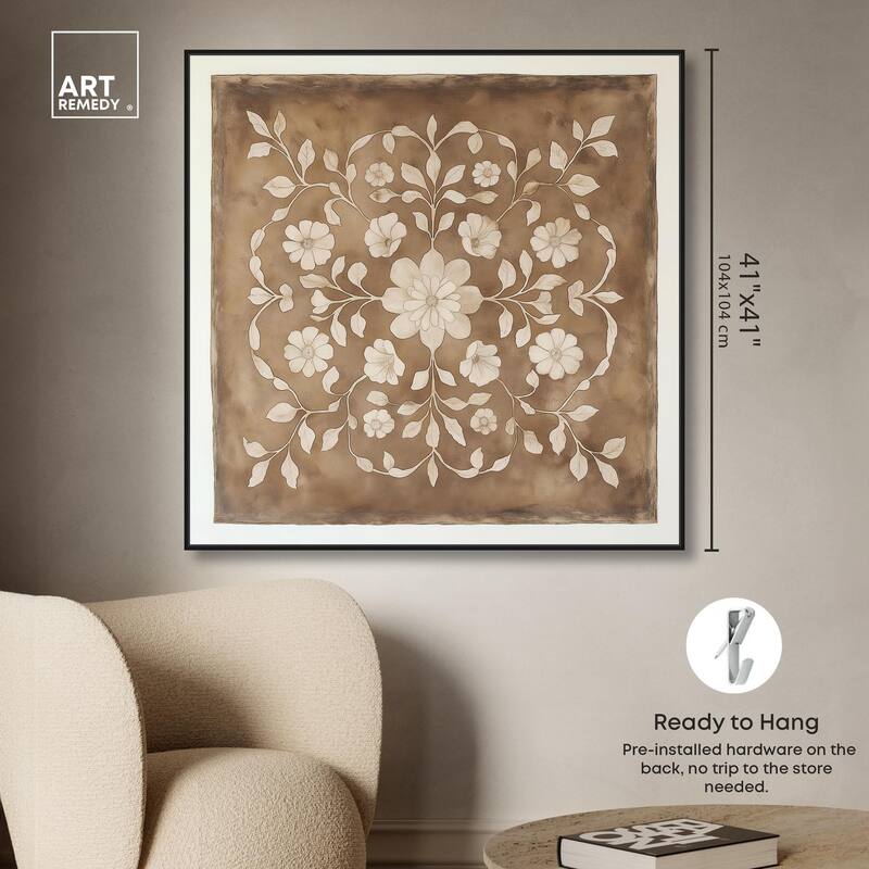 Floral Mandala Canvas by Art Remedy