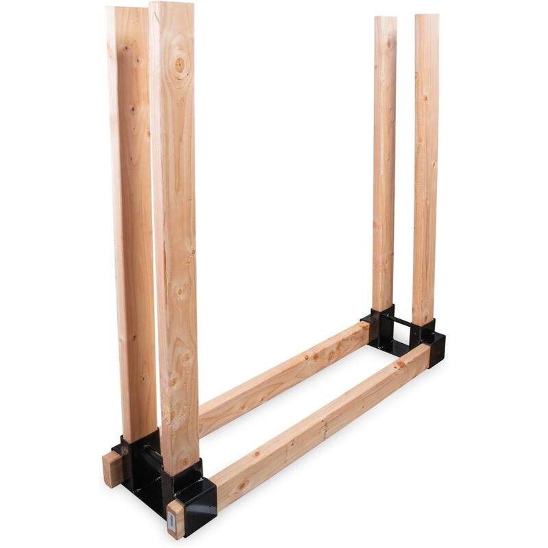 RightHand Adjustable Firewood Rack Brackets Kit, Indoor Outdoor Steel