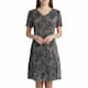 Connected Apparel Short Sleeve Mid-Length Printed Dress