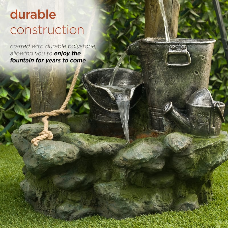 Polyresin Well Fountain with LED Lights