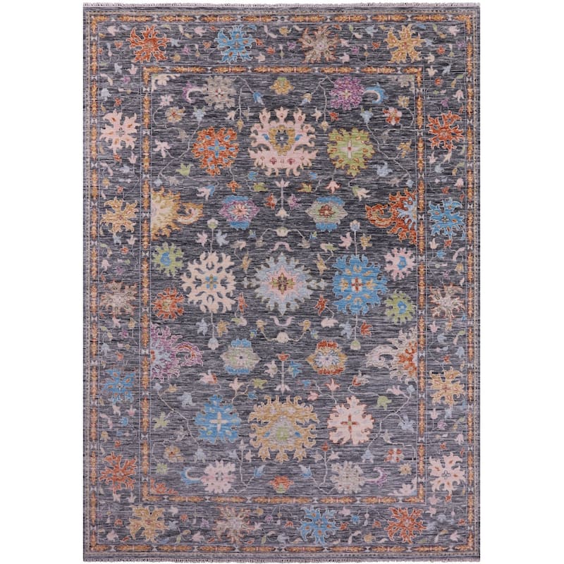 Golden Nile Grey Turkish Oushak Hand Knotted Wool Rug - 9' 11" X 14' 2"