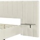 preview thumbnail 41 of 64, Full/Queen Size Upholstered Bed with Velvet Headboard and Integrated Shelves