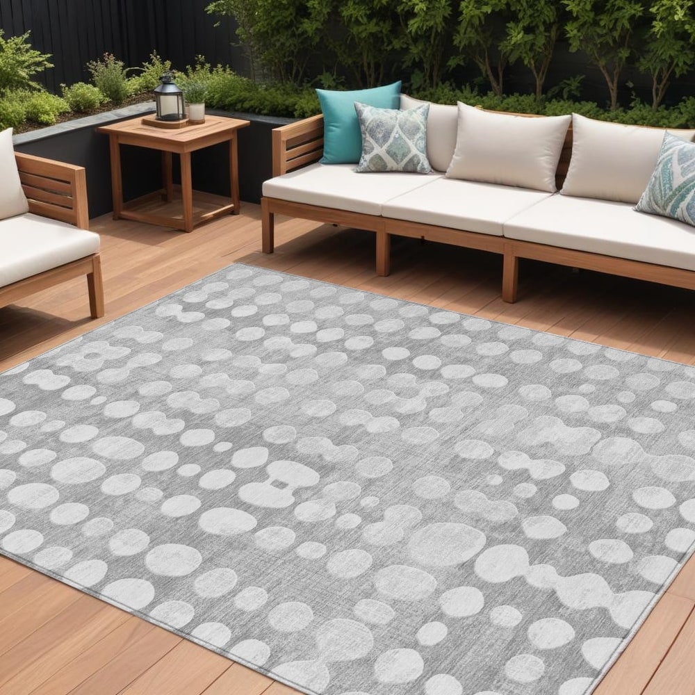 HomeRoots Abstract Transitional Rectangle Outdoor Rug