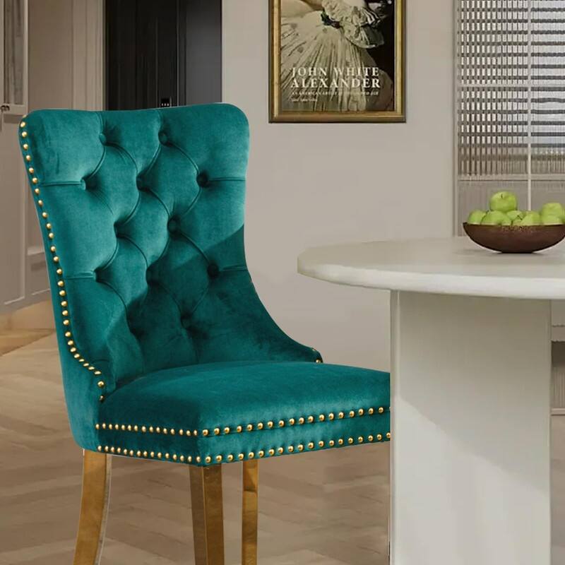 Tufted Naliheads Solid Wood Upholstered Dining Chairs (Set of 2)