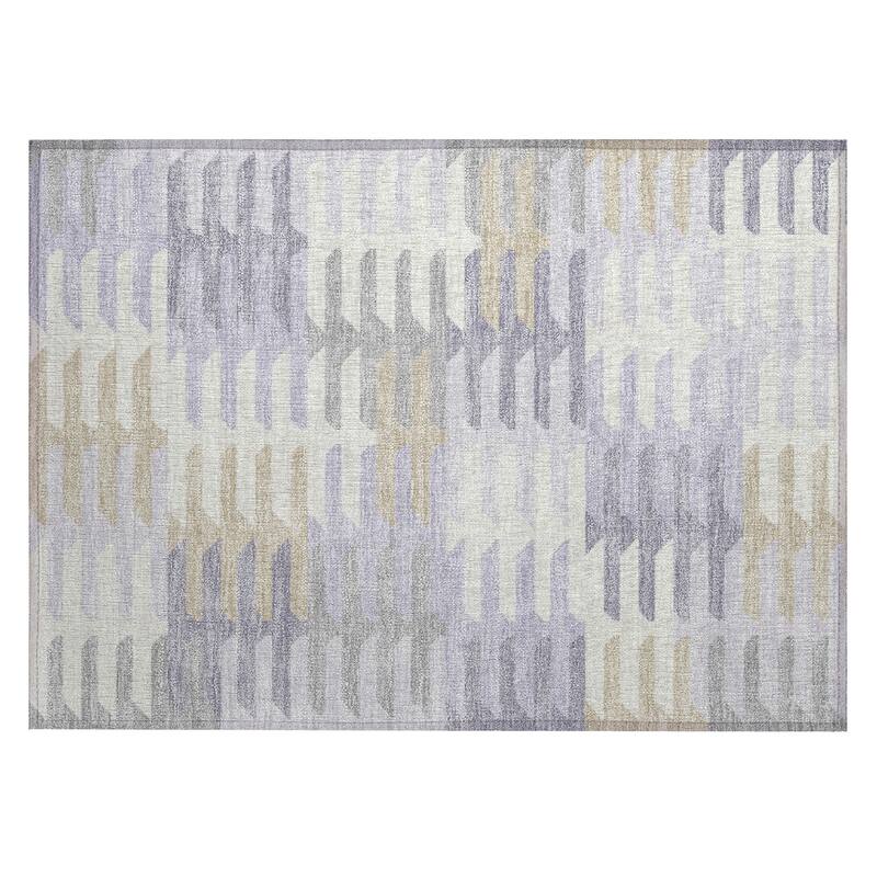 Machine Washable Indoor/ Outdoor Modern Stacks Chantille Rug