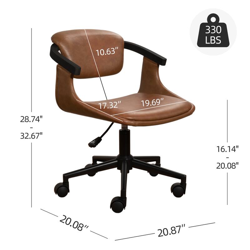 Art Leon Swivel and Height Adjustable Home Office Desk Chair with Rolling