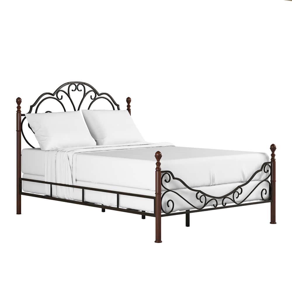 LeAnn Graceful Scroll Bronze Finish Iron Bed by iNSPIRE Q Classic