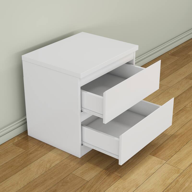 19.7"Nightstand with 2 Drawers, Beside Table with Drawers Handle Free Design,Thickened Top Plate, for Bedroom,Living Room