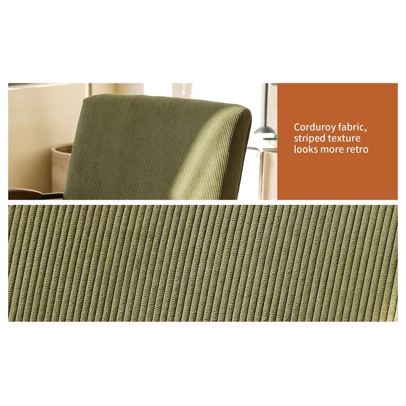 Green Modern 20" High Back Upholstered Accent Chair with Metal Legs and Soft Padded