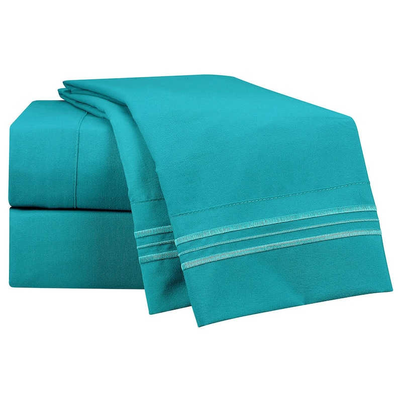 Clara Clark Bright Bed Sheet Set - Teal - Full