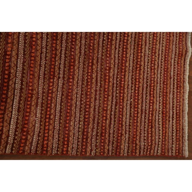 Modern Gabbeh Oriental Runner Rug Handmade Wool Carpet - 2'7"x 12'2"