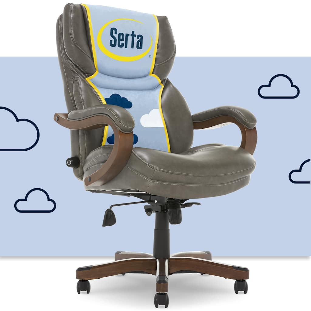 Serta® Conway Big & Tall Executive Office Chair, Ergonomic High-Back with Adjustable Lumbar, Semi Plush Cushion