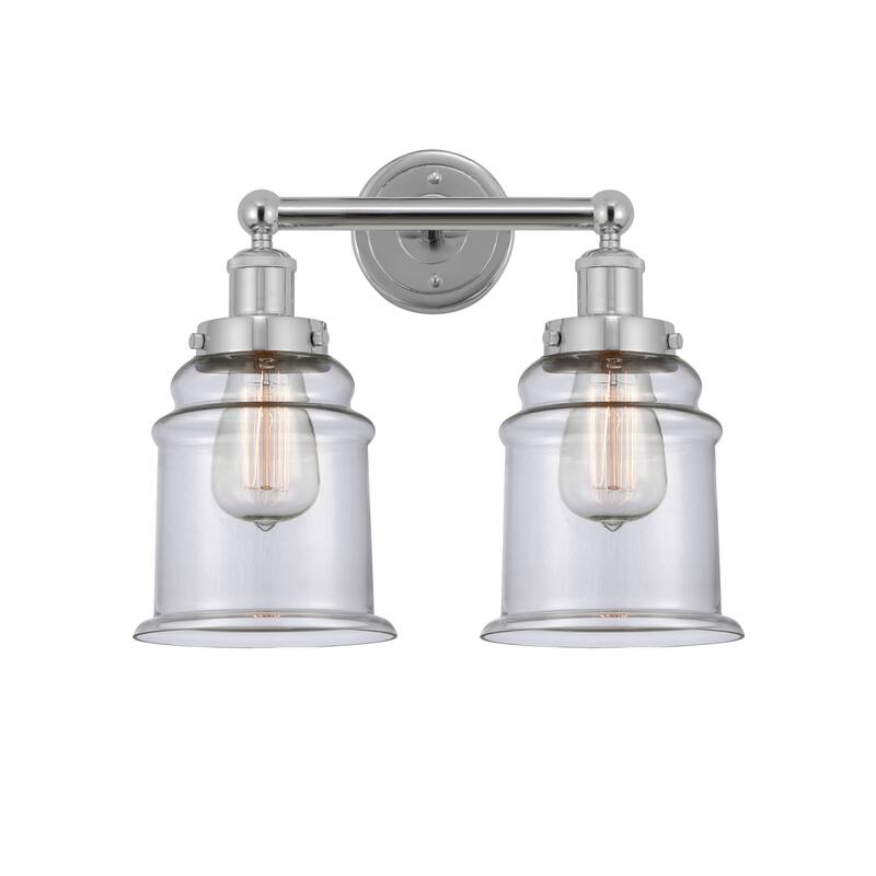 Innovations Lighting 616-2W-13-15 Canton Vanity Canton 2 Light 15" - Polished Chrome / Clear